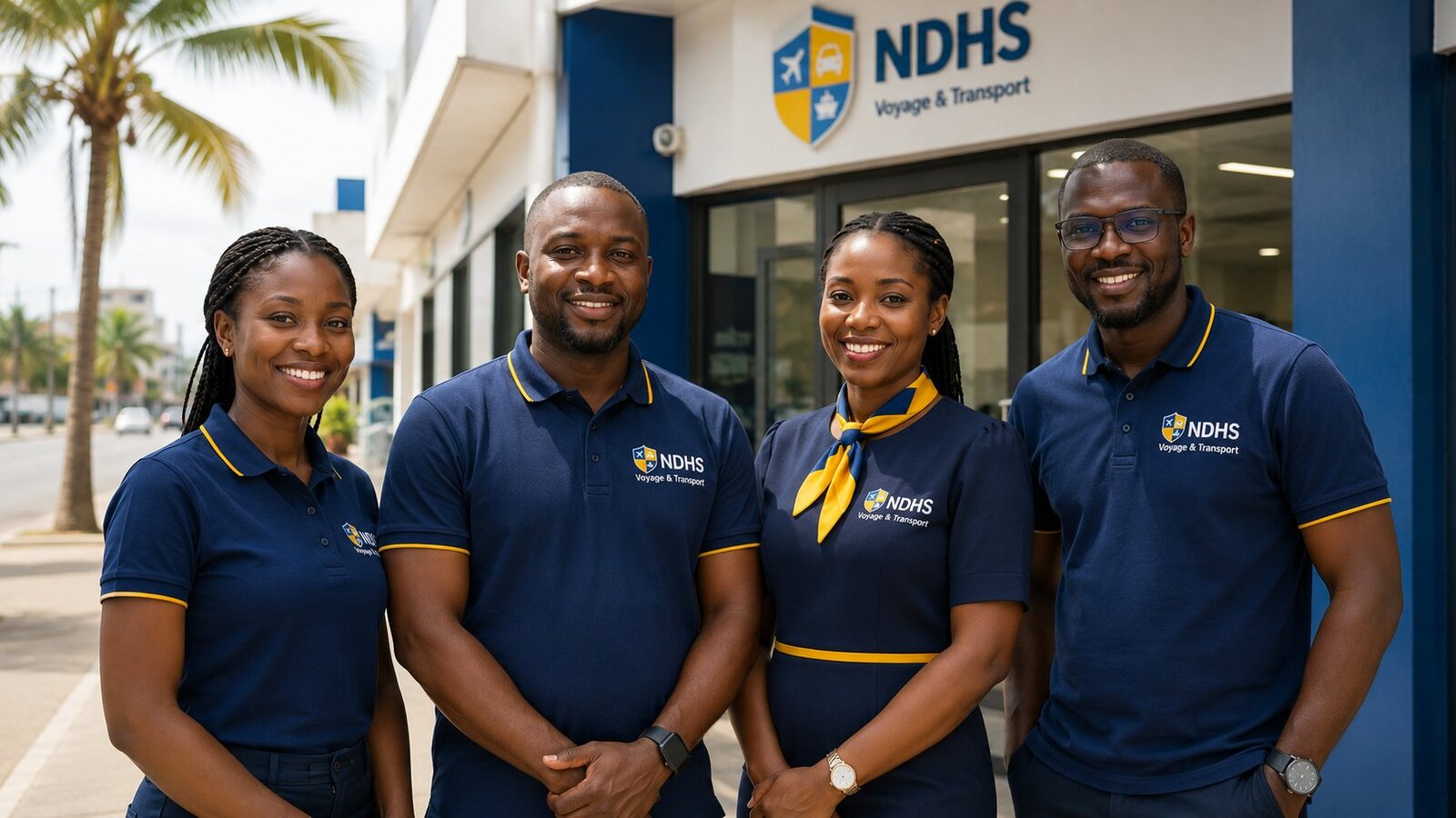 Équipe NDHS devant l'agence de Yoff Dakar